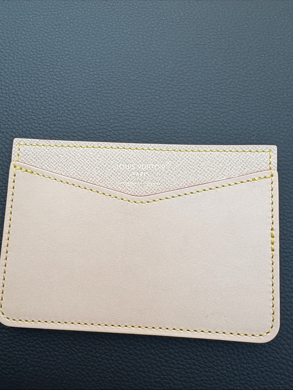 Louis Vuitton Cream and Light Pink Leather Card Sleeve